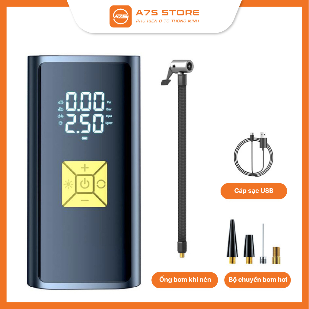 Bơm Lốp mini  Xe Thông Minh Đa Năng Màn Hình Kỹ Thuật Số