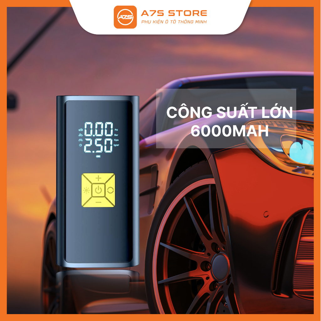 Bơm Lốp mini  Xe Thông Minh Đa Năng Màn Hình Kỹ Thuật Số