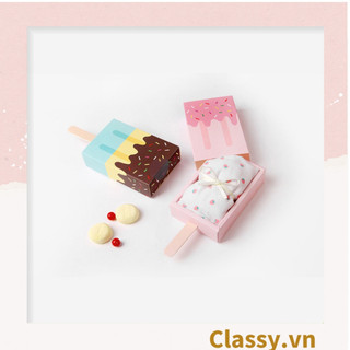 Hộp đựng quà mini Classy hình que kem; 6,7 x 10,2 x 2,7cm nhiều họa tiết xinh xắn làm quà tặng Q560