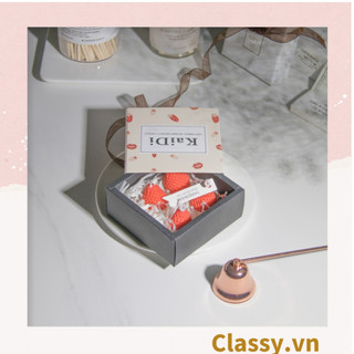 Hộp đựng quà  Classy hình vuông tự gấp; Kích thước 9 * 8,7 * 4cm ; dạng ngăn kéo; in chữ Merci làm quà tặng Q562