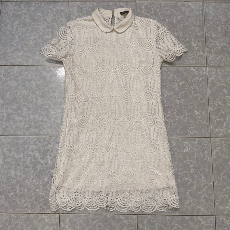 Pass đầm zara ren trắng suông tiểu thư thanh lịch công sở size m