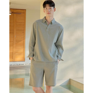 Quần short Polham chất liệu Seer Sucker full banding