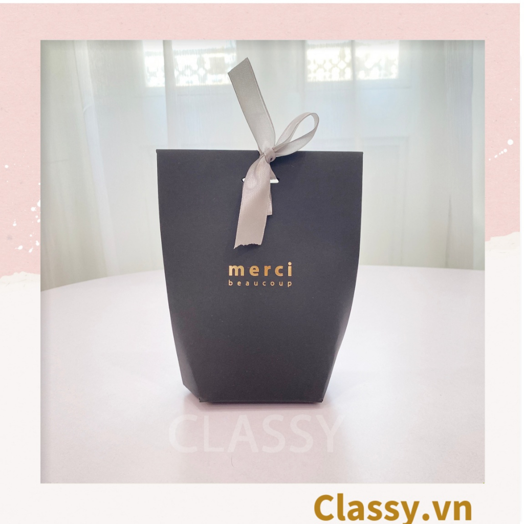 Túi giấy Classy đựng quà Size Trung (đã bao gồm nơ) đơn sắc dễ thương 8x5,5x16,5cm đựng son, trang sức, nước hoa Q558