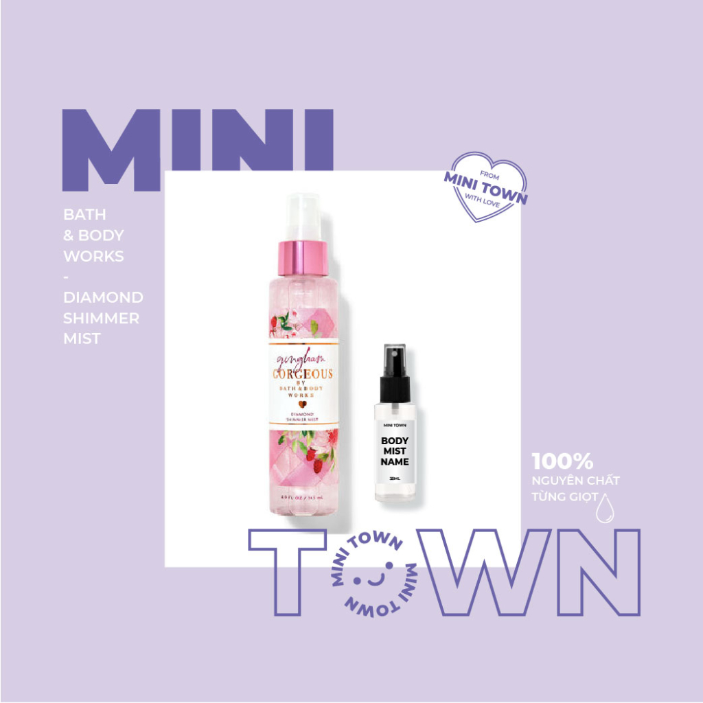 GINGHAM GORGEOUS SHIMMER - Xịt Thơm Kim Tuyến Ánh Nhũ Bath & Body Works Diamond Shimmer Mist