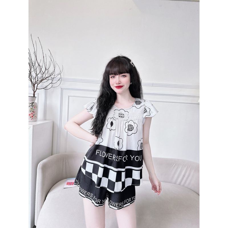 Đồ Bộ Nữ Trúc My &lt; 62kg, lụa gấm phối ren