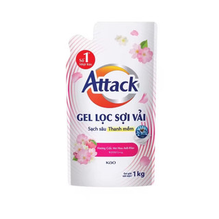 5 túi Nước giặt Attack mới hương hoa Anh Đào 1kg/túi