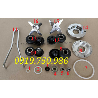 Nhông trục nấm, dao, khoá nhôm. bi, khế máy xay sinh tố công nghiệp phổ biến