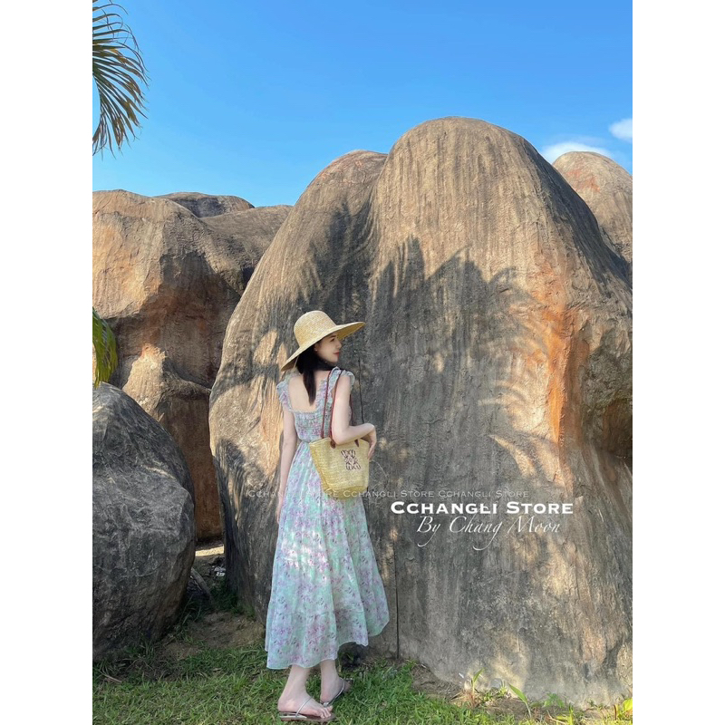 VÁY HOA TƠ CHẠY CHUN TAY BÈO