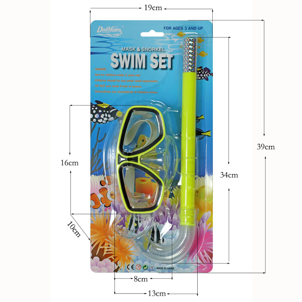 Kính Bơi Có Ống Thở Cho Trẻ, Kính bơi-swim set Chất Liệu Nhựa ABS Đảm Bảo An Toàn, Bộ Kính Lặn Kèm Ống Thở Bán Khô