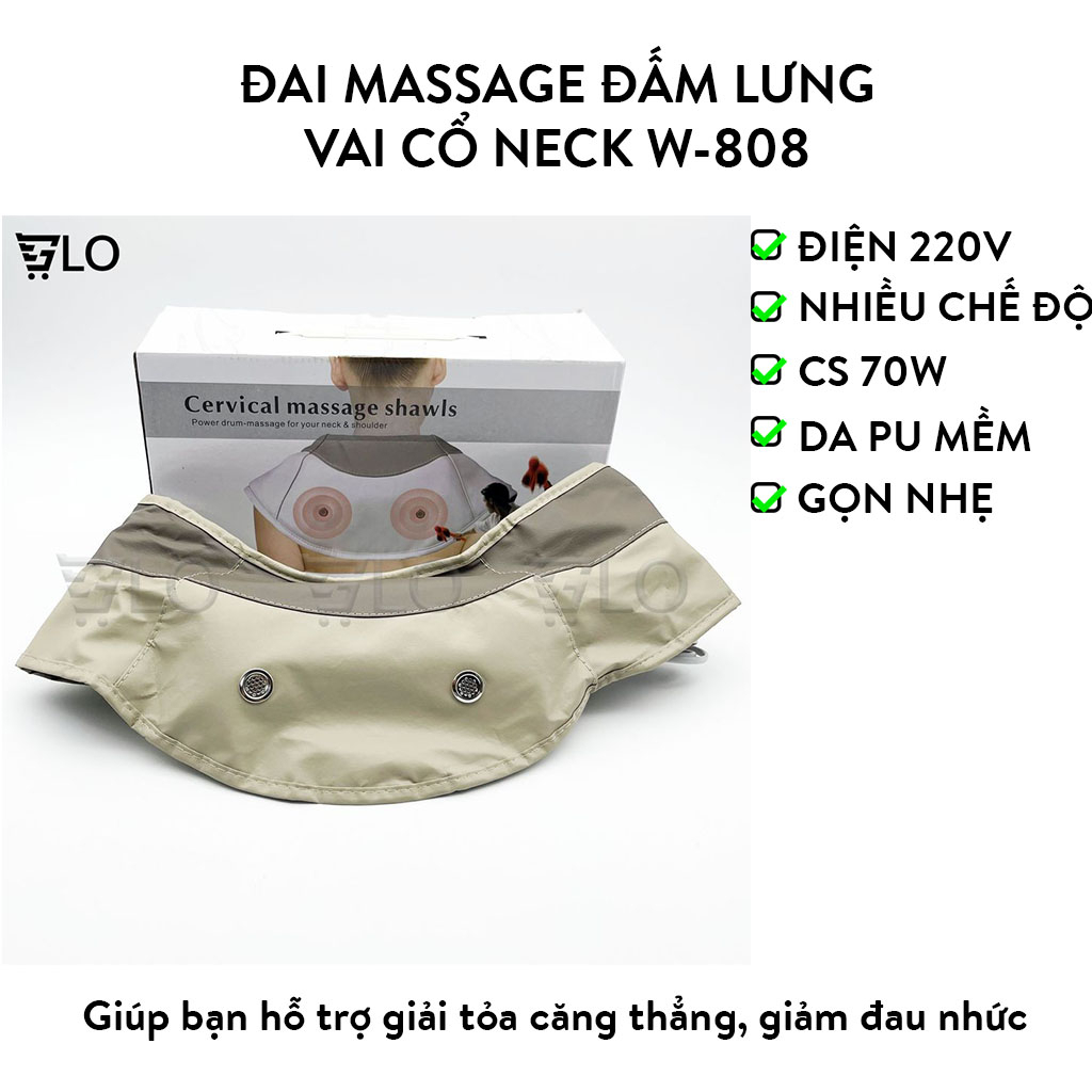 Đai Massage Đấm Lưng Vai Cổ Neck W-808