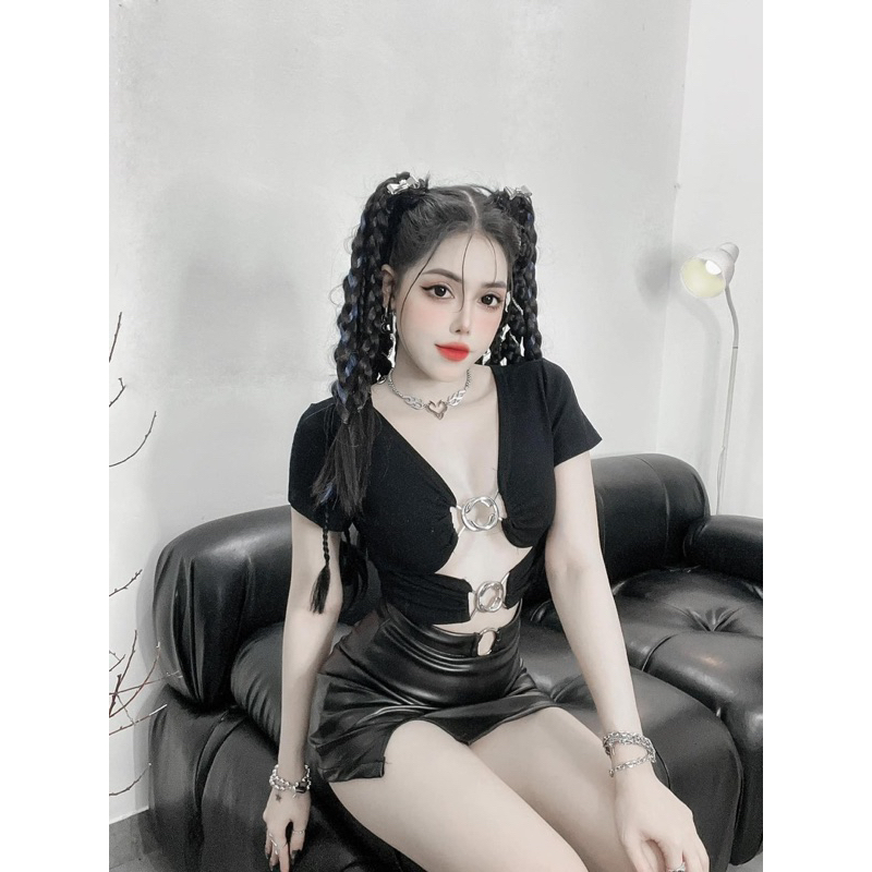 ÁO PHỐI KHOEN MỞ TAY NGẮN