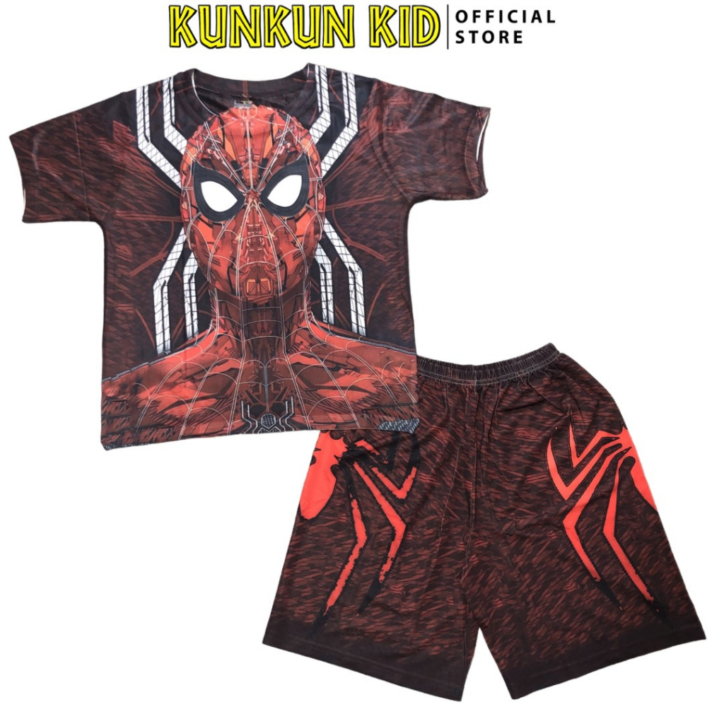 Quần áo bé trai thun lạnh in 3D hình Spiderman Kunkun Kid TP1042 - Đồ bộ trẻ em size đại từ 10-60kg