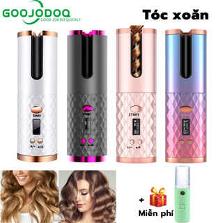 Goojodoq Máy uốn tóc tự động không dây / Bộ uốn tóc không dây tự động không có kiểu sạc USB