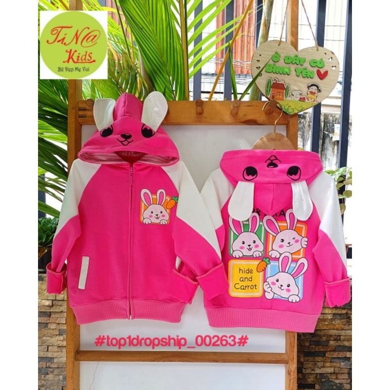 > Áo khoác, bé gái in hình thú cho bé yêu, top1dropship_00263_1524_s4