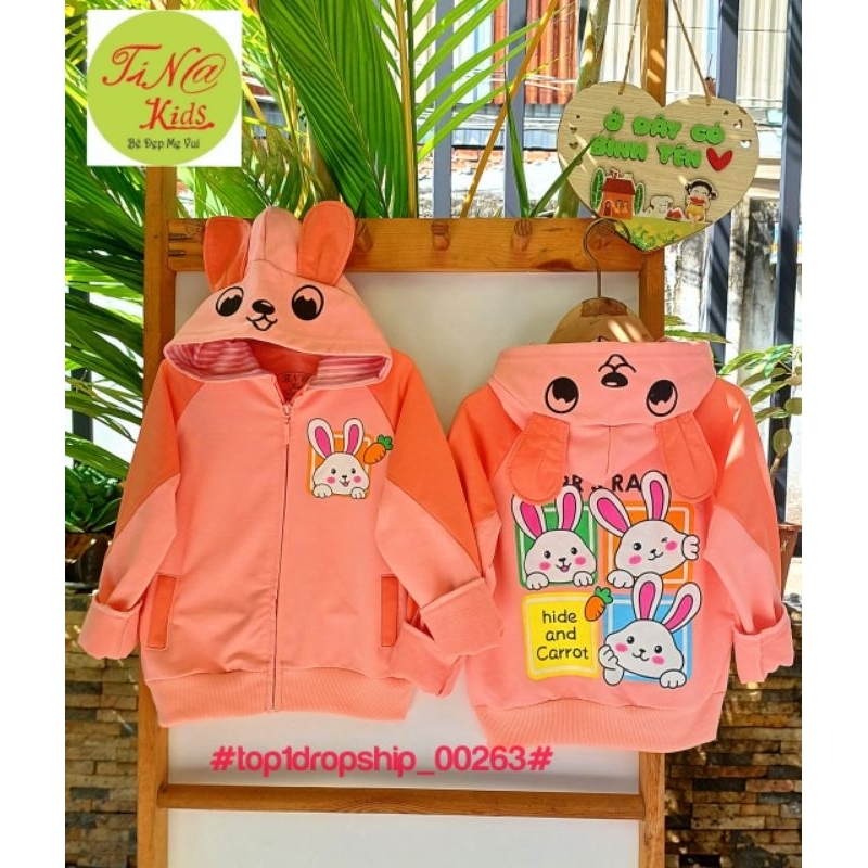 > Áo khoác, bé gái in hình thú cho bé yêu, top1dropship_00263_1524_s4