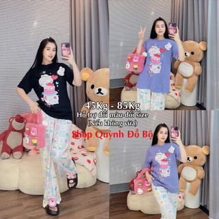 Đồ Bộ Nữ Mặc Nhà Anquachi Bigsize Đẹp Thun Cotton Nữ Mặc Ngủ Ở Nhà Dễ Thương Quần Dài Cute S156