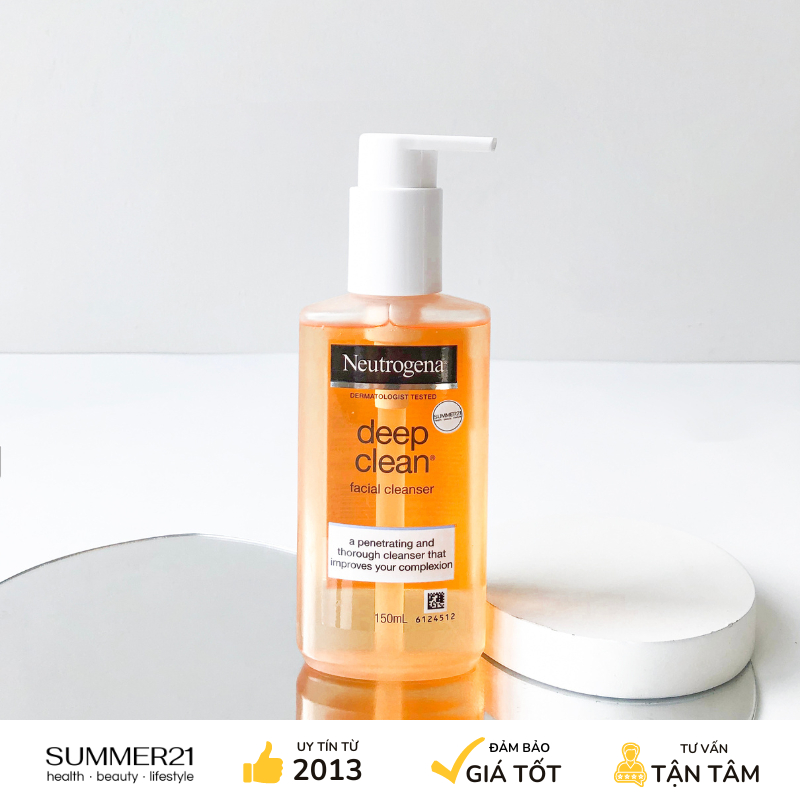 Sữa rửa mặt NEUTROGENA DEEP CLEAN FACIAL CLEANSER 150ML (CHAI) làm sạch sâu.
