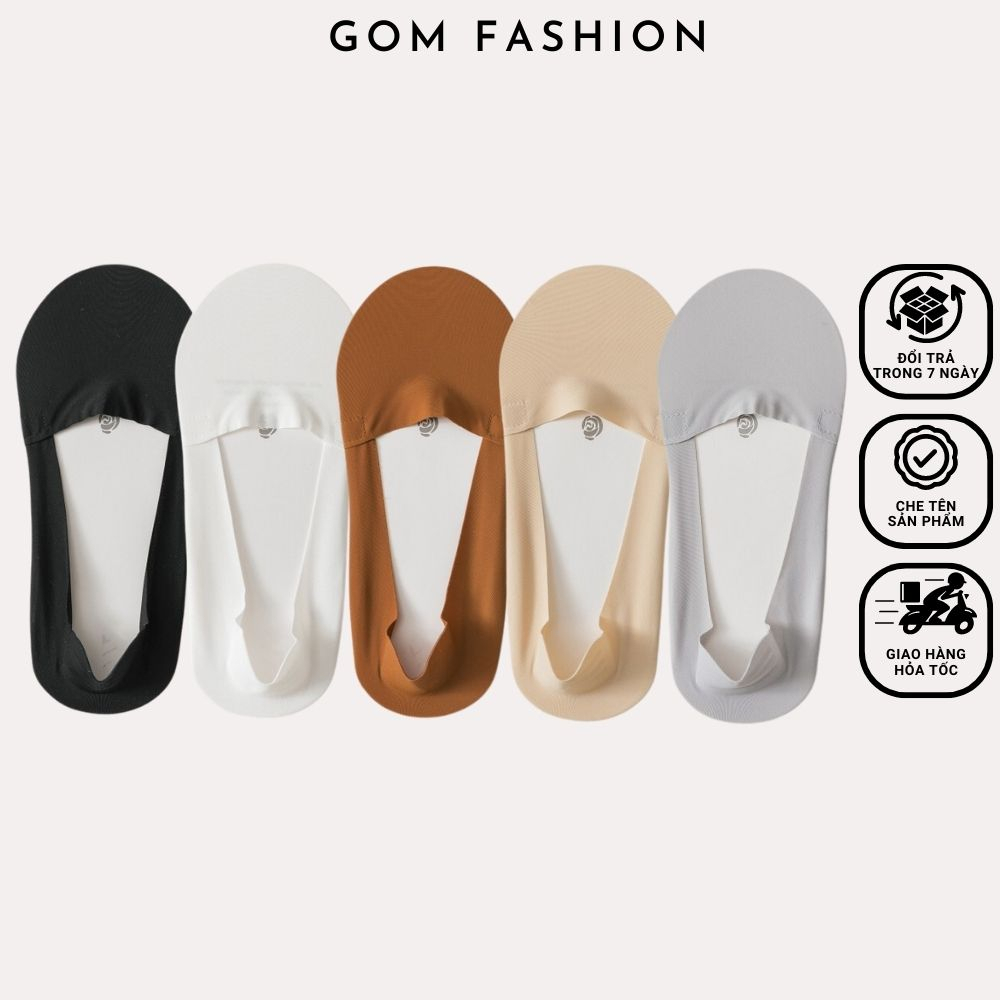 Tất lười nữ GOMFASHION vớ chống trơn tuột gót, đệm silicon chất liệu lụa cotton mềm mát - TATLUA-UYE-7002-1DOI