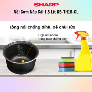 [HỎA TỐC] Nồi Cơm Điện Tử Sharp KS-TH18-RD/GL (1.8 Lít) - Hàng chính hãng