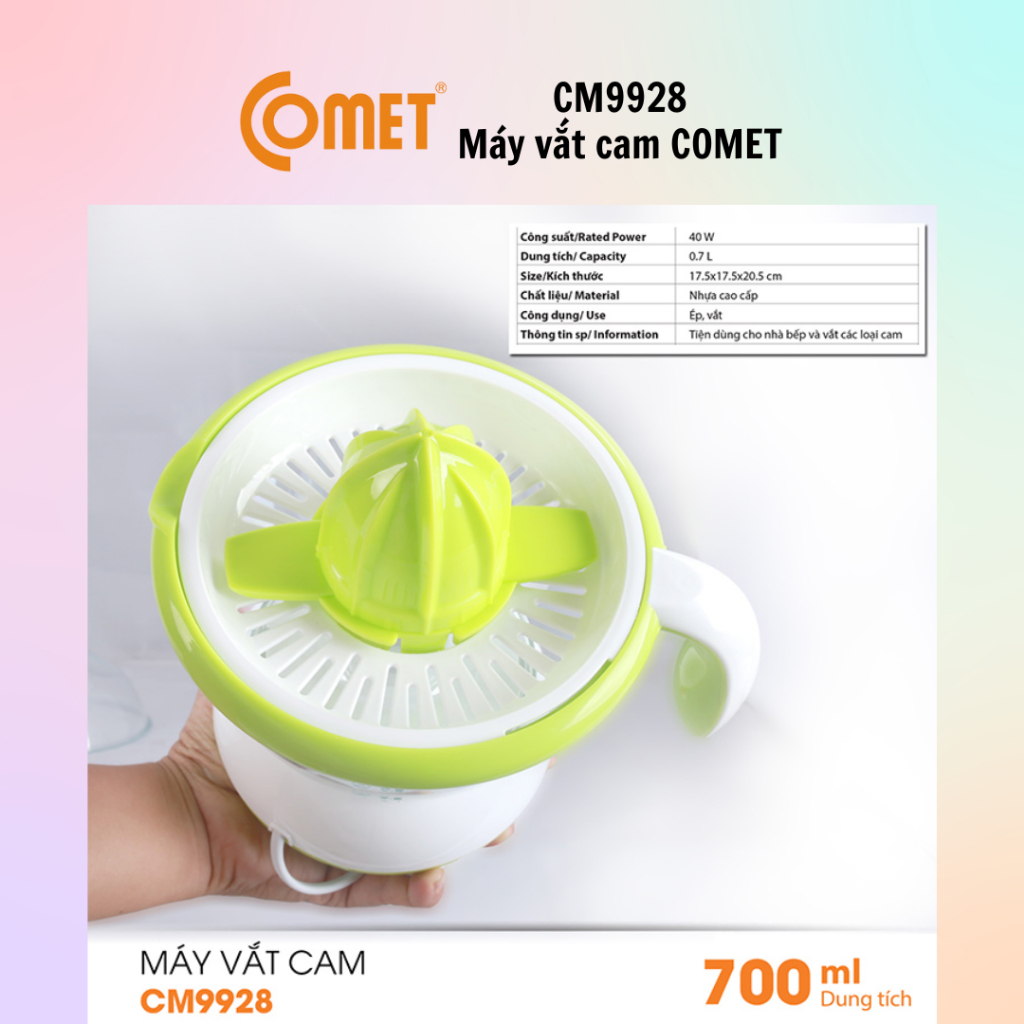 Máy vắt cam COMET CM9928 - Công suất 40W - 100% chính hãng