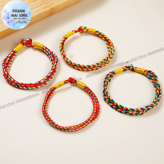 Vòng Tay Chỉ Đỏ Ngũ Sắc Nepal - Vòng Một & Ba Sợi -  Phụ Kiện Vòng Tay Nam Nữ Phong Thủy May Mắn, Bình An