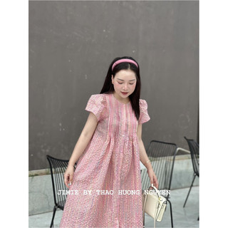 váy kẻ hồng