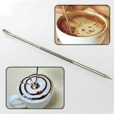 Bút vẽ latte nghệ thuật inox trang trí ly cafe cappuccino latte art pen