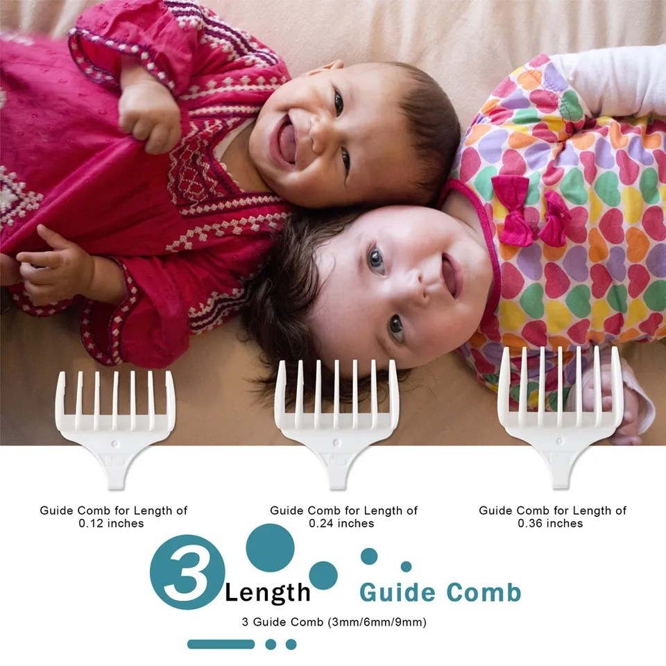 Tông Đơ Cắt Tóc Cho Bé Trẻ Em Cầm Tay Sạc Điện Tiếng Ồn Thấp Không Đau, Nhẹ Và Nhỏ Gọn Tiện Lợi, Bản Tiếng Anh