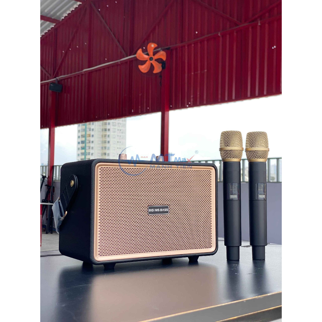 Loa Bluetooth Karaoke M4202 – Loa Xách Tay Kèm 2 Micro Không Dây, Thiết Kế Đẹp Mắt Và Chất Lượng Âm Thanh Xuất Sắc
