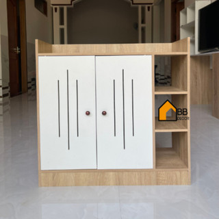 Tủ giày gỗ cửa trắng thông minh hiện đại kệ giày kệ gỗ chất liệu MDF cao cấp 80x80x30cm