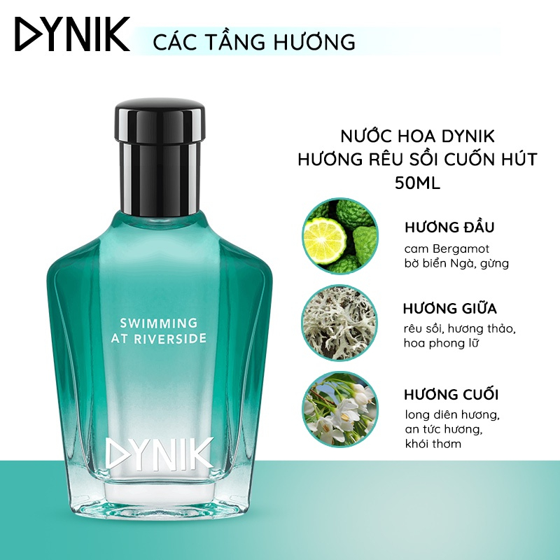 Combo Nước hoa + Lăn khử mùi Dynik Riverside hương rêu sồi cuốn hút 50ml/chai