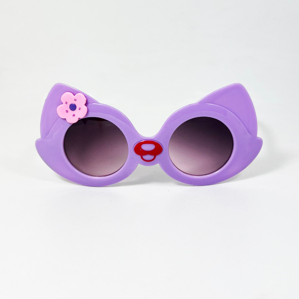 Kính râm trẻ em Jun Secret hình tai mèo đính nơ bảo vệ mắt khỏi tia Uv dành cho bé gái từ 2 đến 6 tuổi JS8855