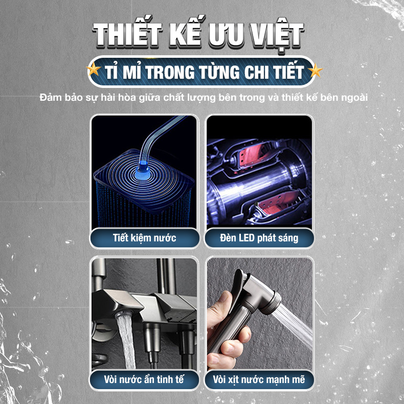 Bộ vòi hoa sen nóng lạnh Enic KS - Thiết kế tiện ích, màu sắc đa dạng, màn hình LED thông minh, duy trì nhiệt độ ổn định