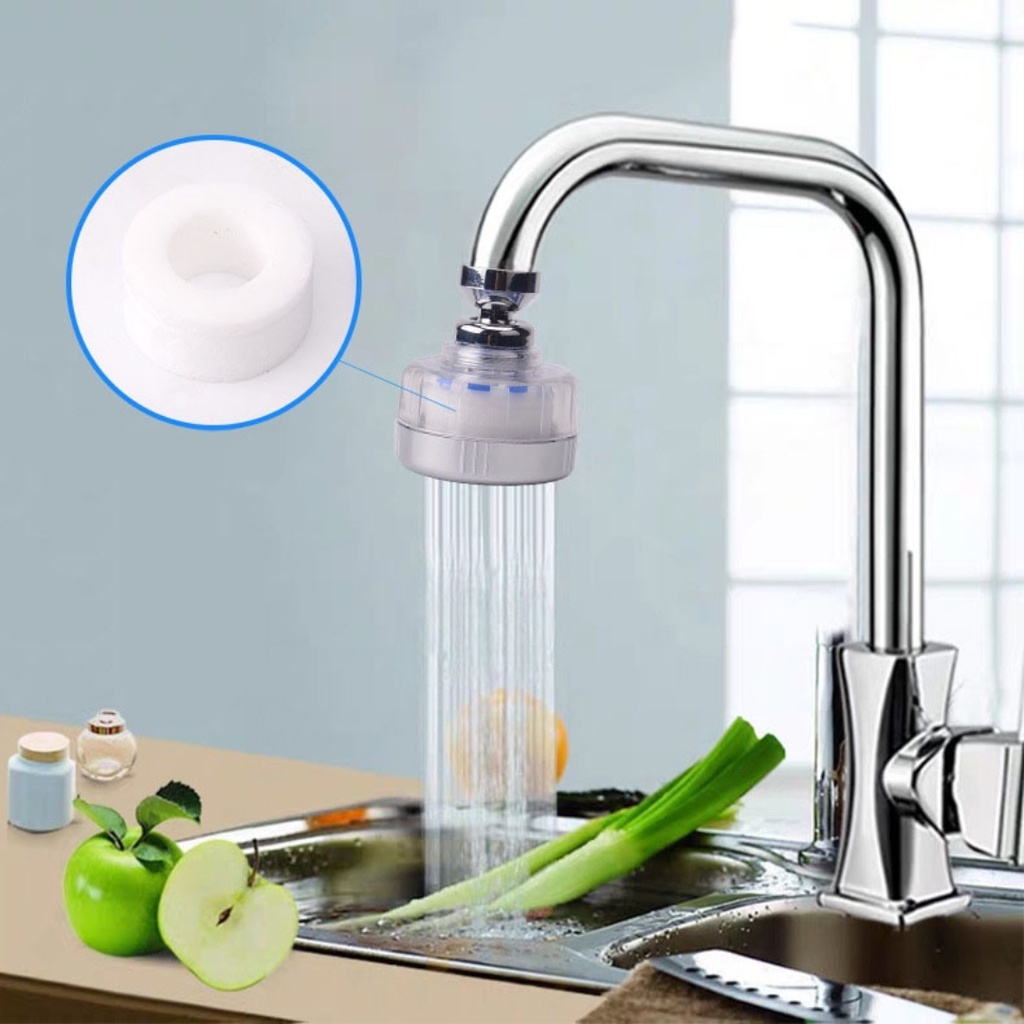 Đầu vòi lọc nước tăng áp 360 độ QMS - PK083 chất liêu nhưa ABS có đù dài và ngắn có lõi lọc thay thế