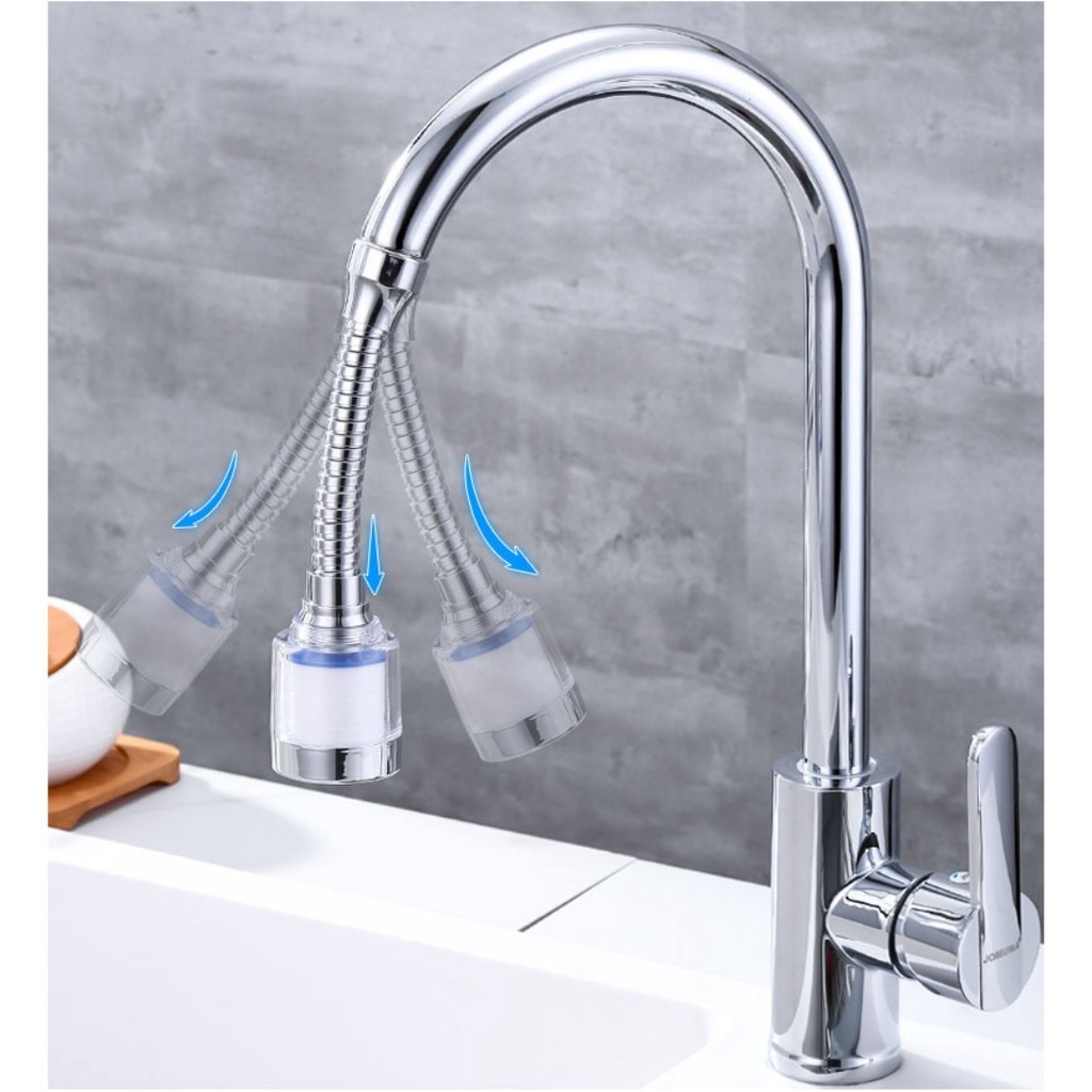 Đầu vòi lọc nước tăng áp 360 độ QMS - PK083 chất liêu nhưa ABS có đù dài và ngắn có lõi lọc thay thế
