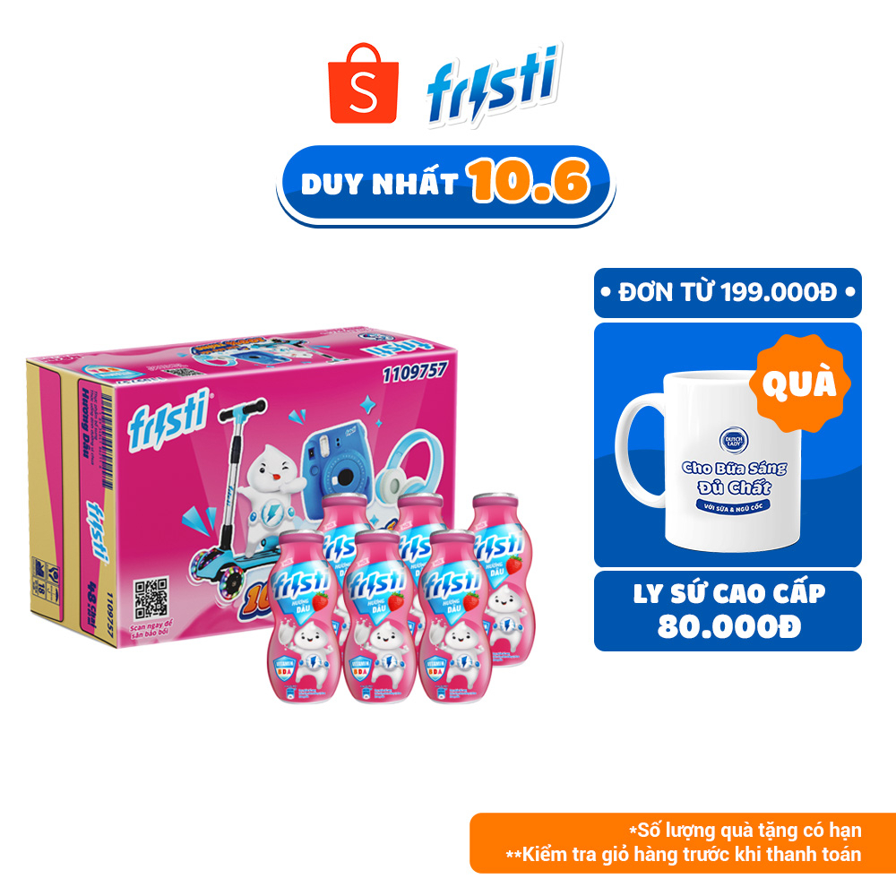 Thùng 48 Chai Sữa chua uống Fristi vị dâu 80ml/chai