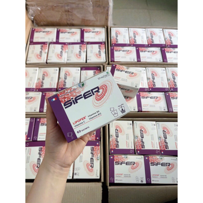 Sắt hữu cơ Lipofer SIFER hộp 60 gói vị cam cho mẹ bầu và trẻ nhỏ
