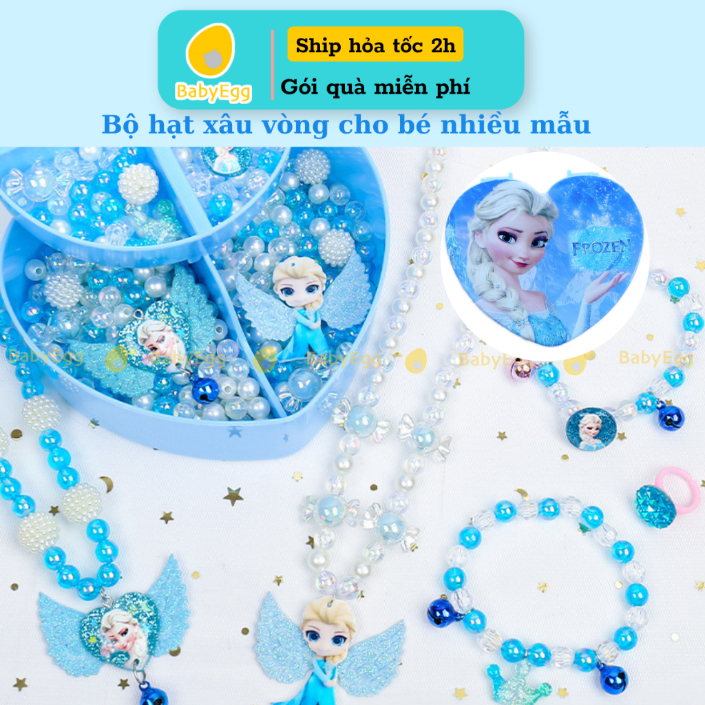 Bộ xâu hạt vòng tay vòng cổ cho bé nhiều chi tiết sáng tạo Đồ chơi thủ công, hộp quà cho bé 3 4 5 6 tuổi Babbyegg