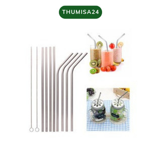 Ống hút inox 304, set 3 cây