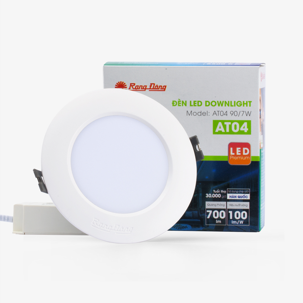 Đèn LED Âm Trần Rạng Đông Phi 90 7W (AT04L Ø90/7W)