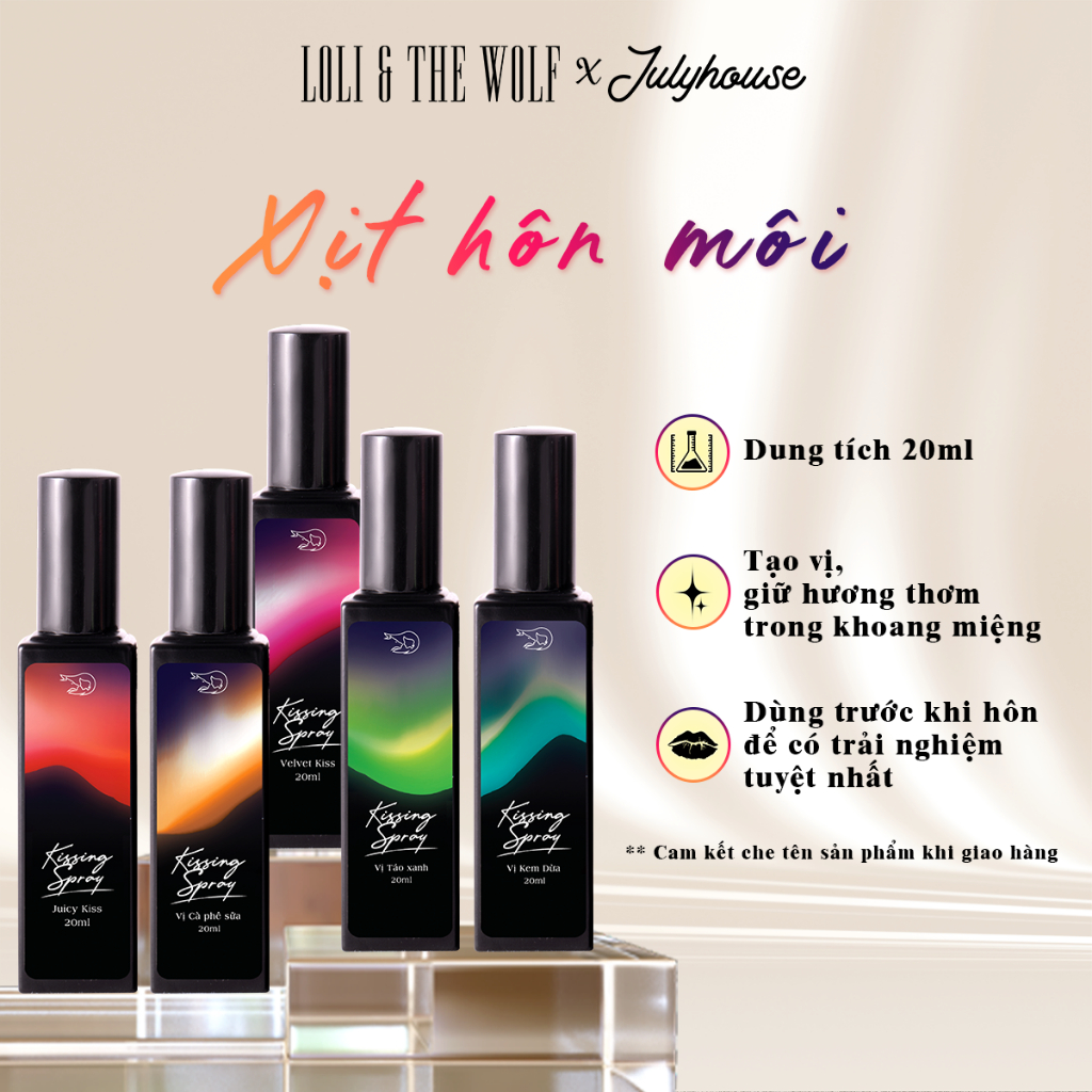 Xịt Thơm Miệng Kissing Spray Loli The Wolf 20ml Hương Trái Cây Kẹo Ngọt The Mát Vị Bạc Hà Tự Tin Rạng Rỡ (Mẫu mới)