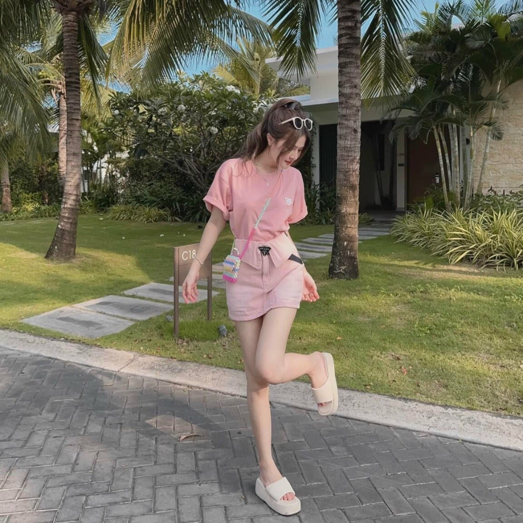 [CVJNL888]CHÂN VÁY JEANS NỮ LƯNG CAO LƯNG BẺ GẬP MÀU HỒNG LAI CUỐN KÈM LÓT SIÊU CÁ TÍNH XỊN SÒ