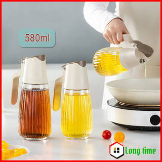 Chai Đựng Dầu Ăn, Gia Vị Thuỷ Tinh Bọc Inox, Chiết Rót Chống Tràn