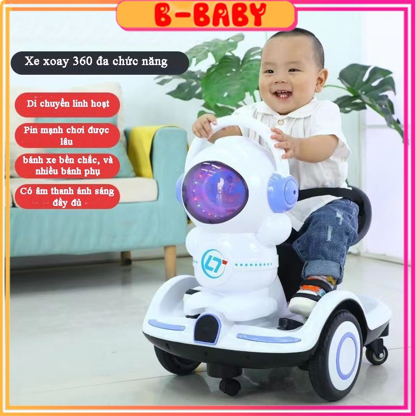 Xe ô tô điện trẻ em - xe điện xoay 360 độ cho bé từ 2-8 tuổi - Xe điện cân bằng đạp ga