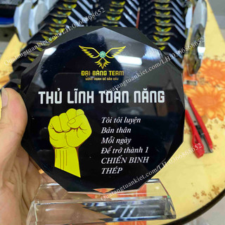 Cúp vinh danh pha lê k9 bát giác