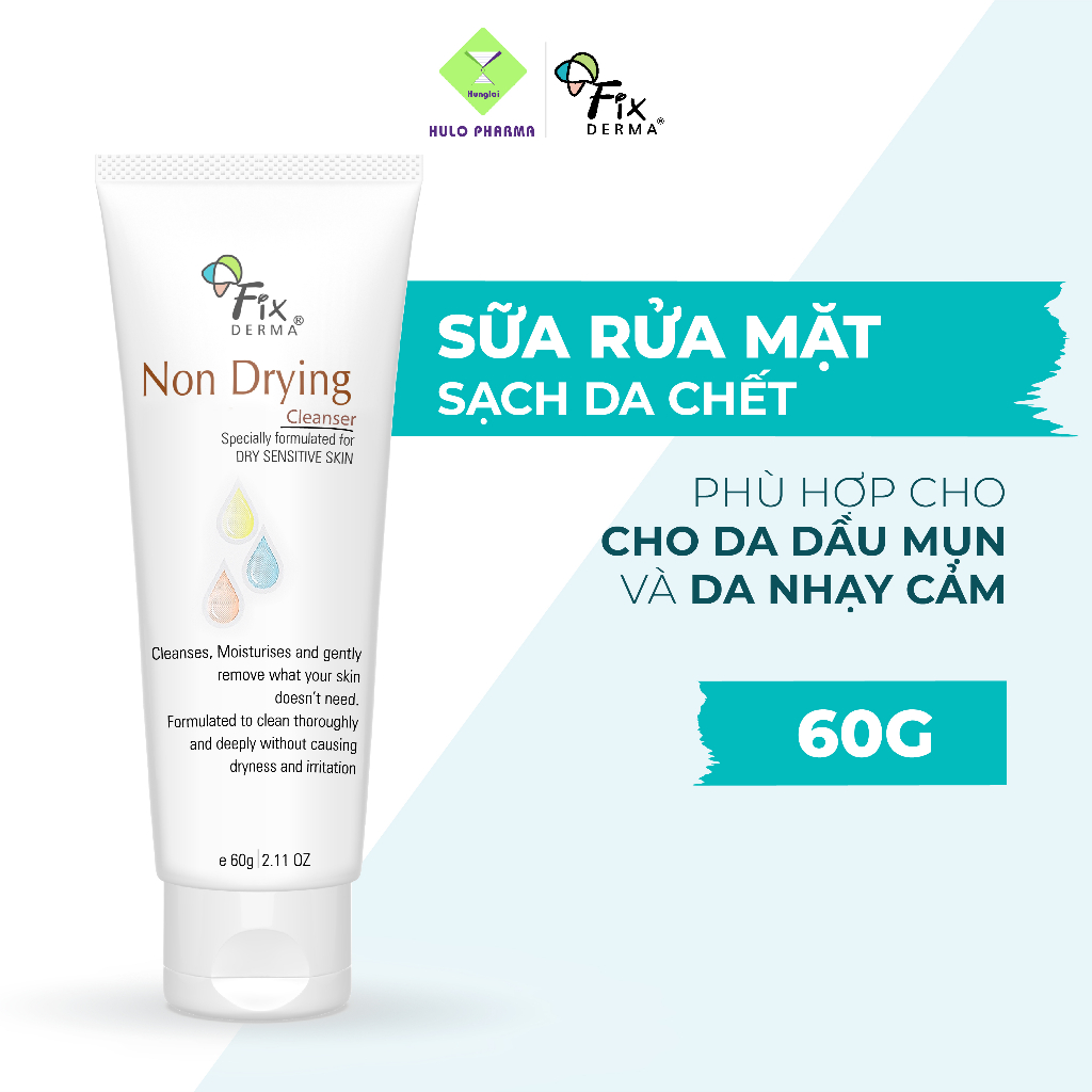 Sửa Rửa Mặt Cho Da Dầu Mụn Nhạy Cảm FIXDERMA Non Drying Cleanser Giảm Mụn Bã Nhờn 60g Date 4/2024