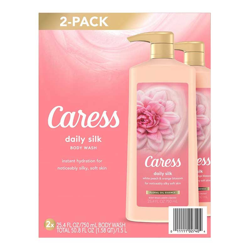 CẶP SỮA TẮM HƯƠNG HOA SIÊU MỊN CARESS DAILY SILK BODY WASH SET 2 CHAI X 750ML CỦA MỸ
