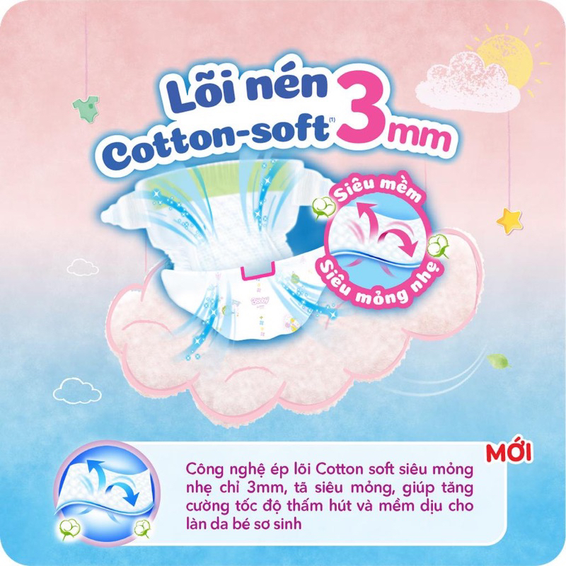 Tã dán Bobby lõi nén cotton-soft 3mm NB 70 miếng