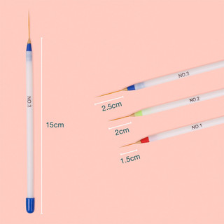 Set 3 cọ râu, cọ vẽ nét trang trí móng (Set)