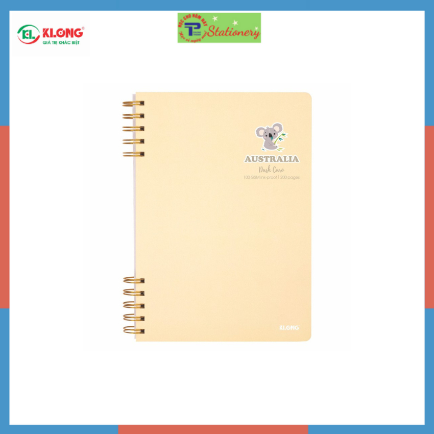 Sổ Dash Caro lò xo kép 2 đầu KLONG B5 200 trang 100/76; MS: 505